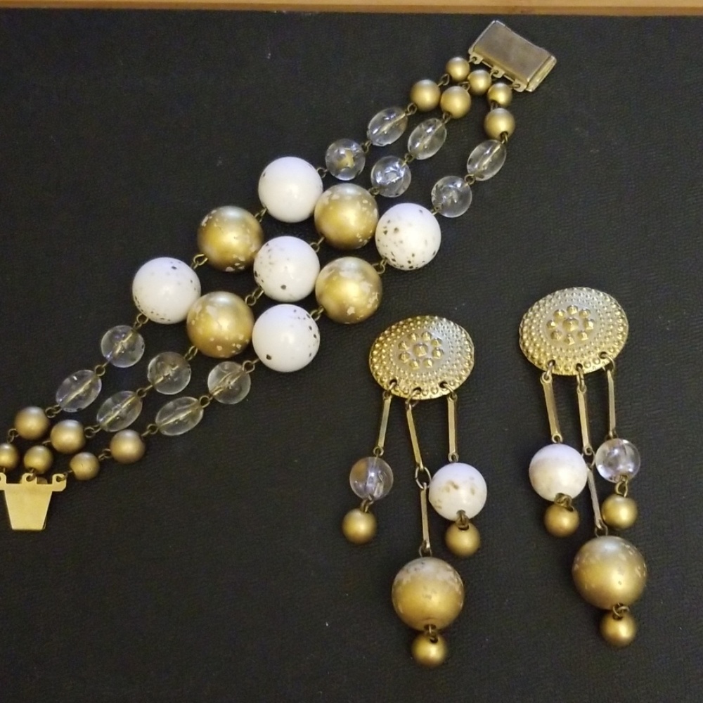 Clip on earrings with matching bracelet